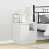 vidaXL Vidaxl Blanc Mdf Moyenne Table De Chevet Rectangulaire Moderne