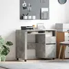vidaXL Bureau d'ordi gris béton  Panneaux de particules Moyen Roues