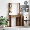 vidaXL Bureau marron Bois ancien Bois massif récupéré Moyen Étagères
