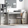 vidaXL Bureau ordi  Gris béton Panneau MDF 90 x 50 x 76 cm Bureau ordi
