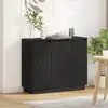Vidaxl buffet avec led en chêne noir 90x32x75 cm en bois d'ingénierie