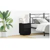 vidaXL Vidaxl Table De Chevet Avec Lumières Led Noire 39x34.5x50 Cm