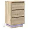 vidaXL Cabinet de chevet avec tiroir Chêne Sonoma 39 x 34,5 x 65 cm