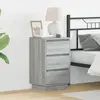 Cabinet De Chevet Avec Gris 39 X 34,5 X 65 Cm Bois D'Ingénierie Vidaxl