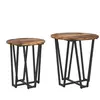 vidaXL Table D'appoint Vidaxl 2 Pcs Chêne Fumé En Bois Et Métal