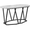 vidaXL Table Basse - Grey Sonoma - Ovale - Bois dIngénierie - Métal Noir