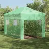 vidaXL Serre à entrée  avec cadre pop-up Vert 410x280x315 cm Acier