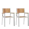 vidaXL Chaise de jardin 2 pcs Marron 56x54,5x87cm Bois d'acacia massif