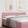 vidaXL Headboard Led Vidaxl En Velours Rose, Capitonné, 90 Cm