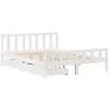 Vidaxl cadre de lit sans matelas blanc 160x200 cm bois de pin massif