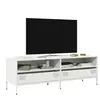 Vidaxl meuble tv blanc 135x39x43,5 cm acier laminé à froid
