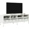 vidaXL Vidaxl Meuble Tv Blanc 135x39x43,5 Cm Acier Laminé À Froid