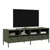vidaXL Meuble TV vert olive 135x39x43,5 cm acier laminé à froid
