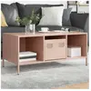 vidaXL Table basse rose 101,5x50x43,5 cm acier laminé à froid