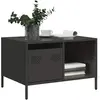 vidaXL Vidaxl Table Basse Noir 68,5x50x43,5 Cm Acier Laminé À Froid