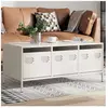 vidaXL Table basse blanc 101,5x50x43,5 cm acier laminé à froid