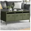 vidaXL Table basse vert olive 101,5x50x43,5 cm acier laminé à froid