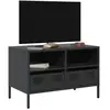vidaXL Meuble TV noir 68x39x43,5 cm acier laminé à froid
