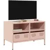 vidaXL Vidaxl Meuble Tv Rose 68x39x43,5 Cm Acier Laminé À Froid
