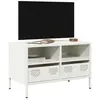 vidaXL Vidaxl Meuble Tv Blanc 68x39x43,5 Cm Acier Laminé À Froid