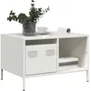 vidaXL Vidaxl Table Basse Blanc 68,5x50x43,5 Cm Acier Laminé À Froid