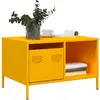 vidaXL Table basse jaune moutarde 68,5x50x43,5 cm acier laminé à froid