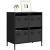 vidaXL Buffet noir 68x39x73,5 cm acier laminé à froid