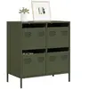 vidaXL Buffet vert olive 68x39x73,5 cm acier laminé à froid