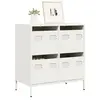 vidaXL Buffet blanc 68x39x73,5 cm acier laminé à froid