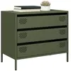 vidaXL Buffet vert olive 68x39x58,5 cm acier laminé à froid