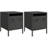 vidaXL Tables de chevet 2 pcs noir 35x39x43,5 cm acier