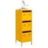 vidaXL Buffet haut jaune moutarde 39x35x103,5 cm acier