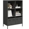 vidaXL Buffet haut noir 68x39x103,5 cm acier
