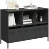 vidaXL Buffet noir 101,5x39x73,5 cm acier laminé à froid