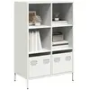 vidaXL Buffet haut blanc 68x39x103,5 cm acier