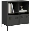 vidaXL Buffet noir 68x39x73,5 cm acier laminé à froid
