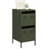 vidaXL Buffet vert olive 35x39x73,5 cm acier laminé à froid