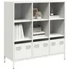 vidaXL Buffet haut blanc 101,5x39x103,5 cm acier