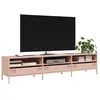 vidaXL Vidaxl Meuble Tv Rose 202x39x43,5 Cm Acier Laminé À Froid