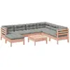 vidaXL Salon de jardin 8 pcs avec coussins sapin douglas solide