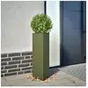 vidaXL Jardinières 2 pcs vert olive triangulaire 30x26x75 cm acier