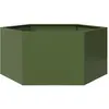 vidaXL Jardinière vert olive hexagone 104x90x45 cm acier