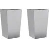 vidaXL Vidaxl Jardinières 2 Pcs 45x45x75 Cm Acier Galvanisé