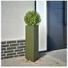 vidaXL Jardinière vert olive triangulaire 30x26x75 cm acier