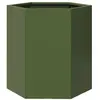 vidaXL Jardinière vert olive hexagone 46x40x45 cm acier