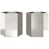 vidaXL Jardinières 2 pcs hexagone 46x40x45 cm acier inoxydable