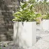 vidaXL Jardinière blanc hexagone 46x40x45 cm acier