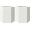 vidaXL Jardinières 2 pcs blanc hexagone 46x40x45 cm acier