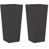 vidaXL Jardinières 2 pcs noir 35x35x75 cm acier
