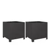 vidaXL Vidaxl Jardinières 2 Pcs Noir 40x40x40 Cm Acier